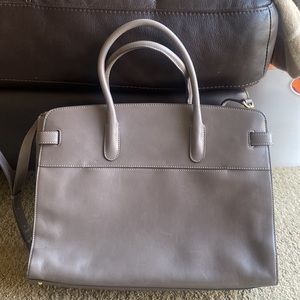 Cuyana Women’s Leather Work Tote/Satchel Laptop Bag Gray. In excellent shape.